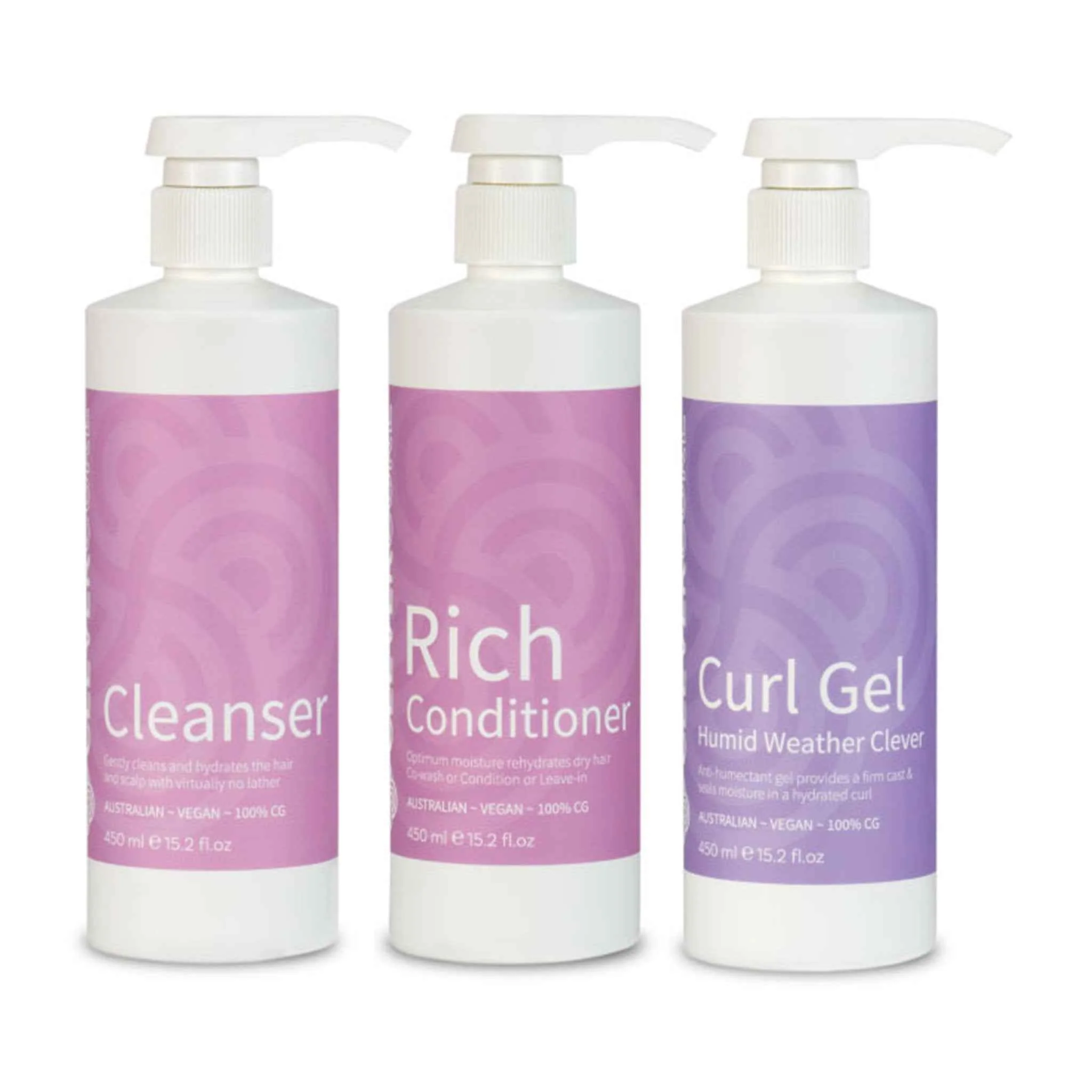 Clever Curl Cleanser, Humid Weather Gel and Rich Conditioner Trio
