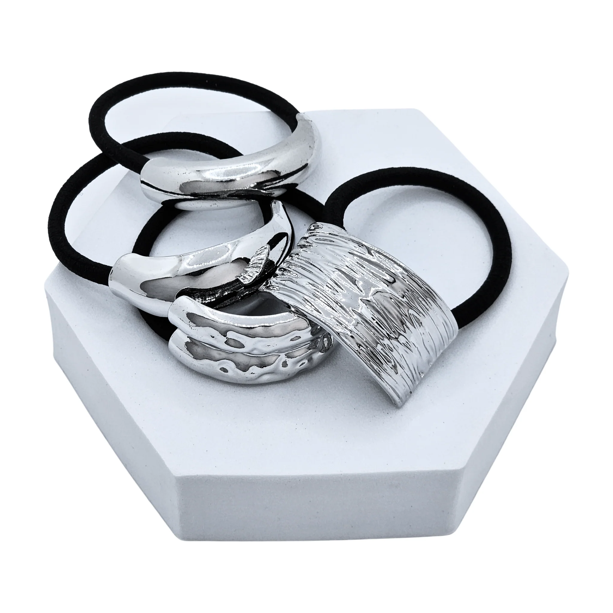 Silver Luxe Geometric Hair Cuff