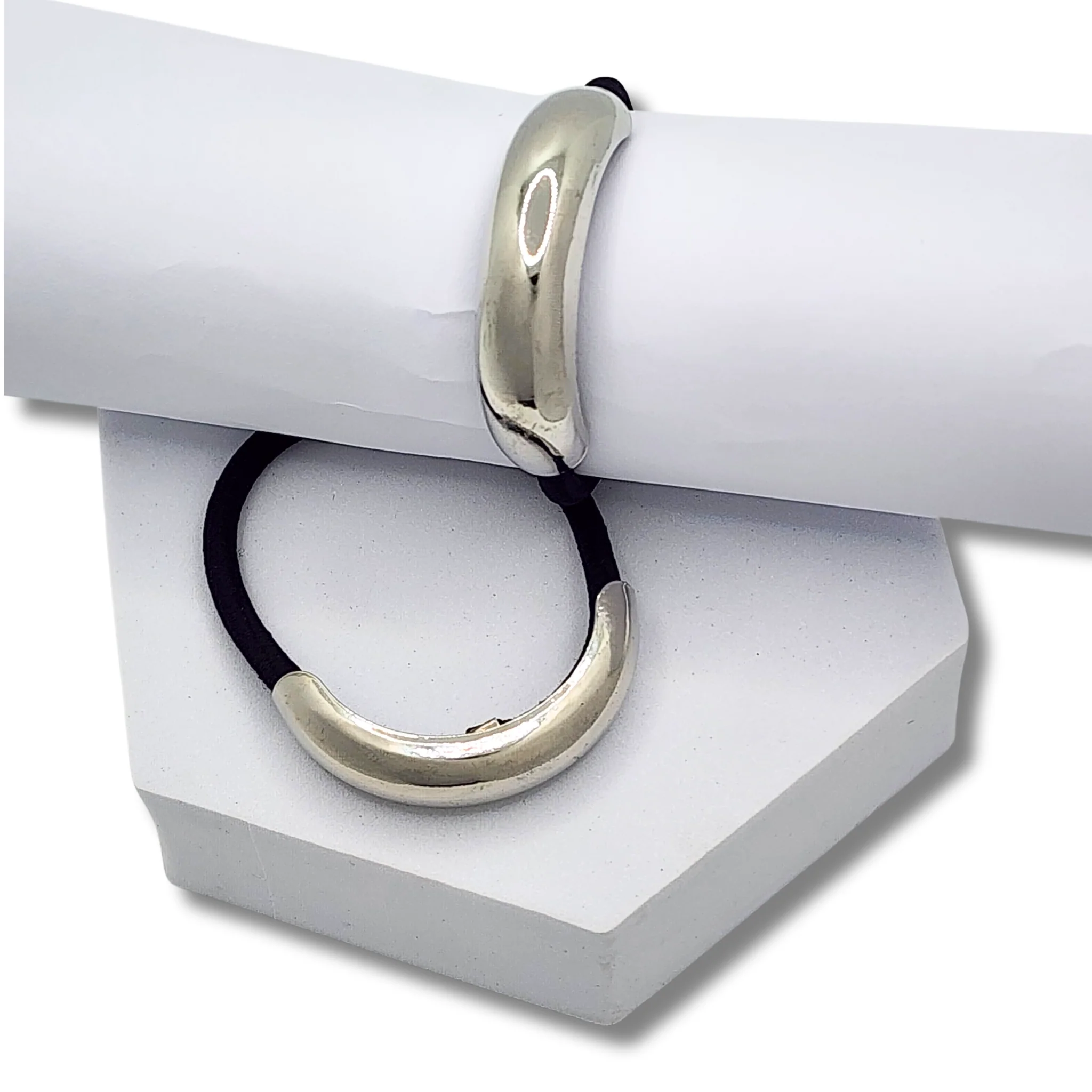 Silver Luxe Geometric Hair Cuff - Image 3